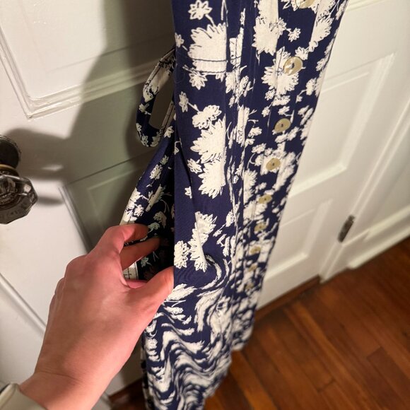 Maeve Anthropologie Blue and White Floral Tate Midi Sundress - Picture 7 of 9